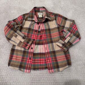 L.L.Bean Kids Plaid Flannel Shirt, Size 4/Small, Color: Antique Dress Stewart